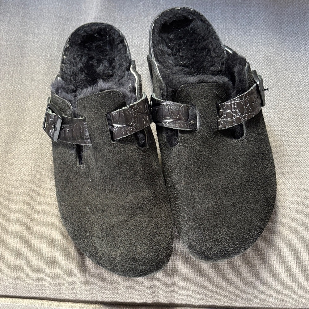 Birkenstock Black Suede Clogs